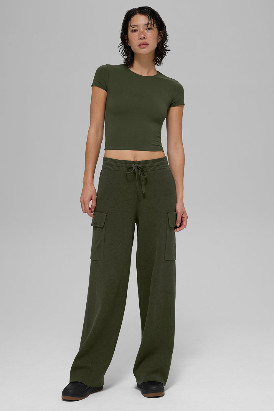 Scholar Knit High-Waist Cargo Pant