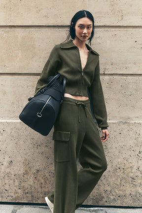 Scholar Knit High-Waist Cargo Pant