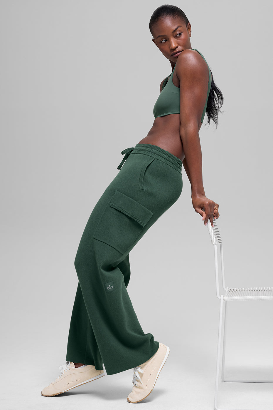 Scholar Knit High-Waist Cargo Pant