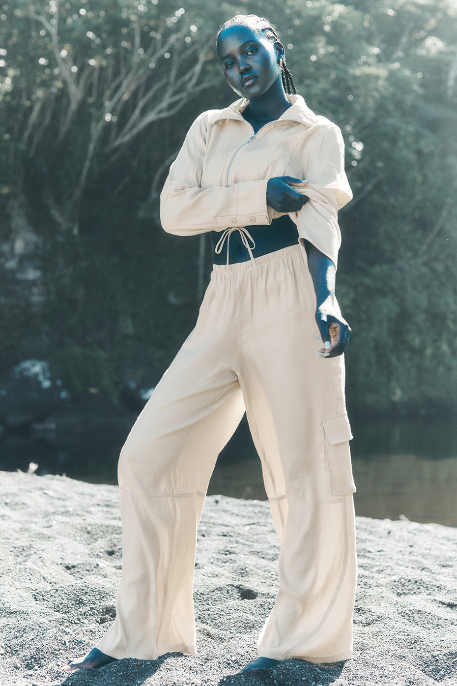 Linen Getaway Cargo Wide Leg Pant