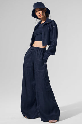 Linen Getaway Cargo Wide Leg Pant