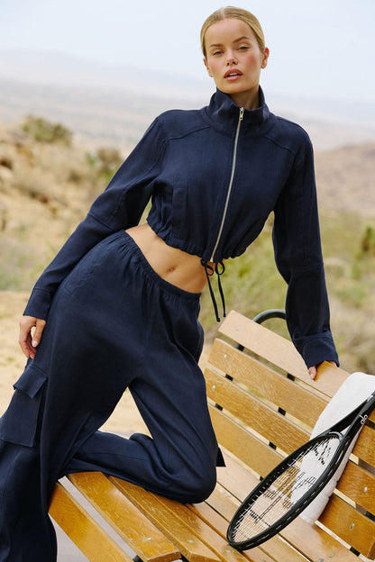 Linen Getaway Cargo Wide Leg Pant