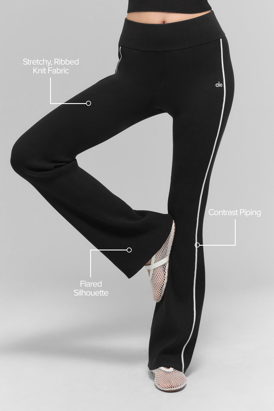 Ribbed Sweater Knit Highline Flare Pant