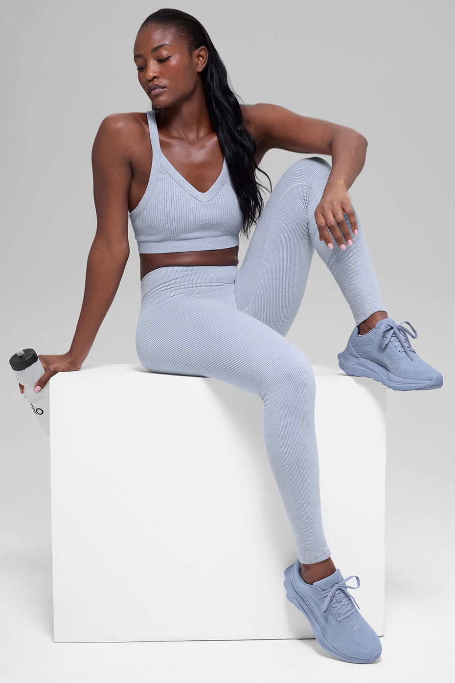 Seamless High-Waist Two Tone Rib Legging