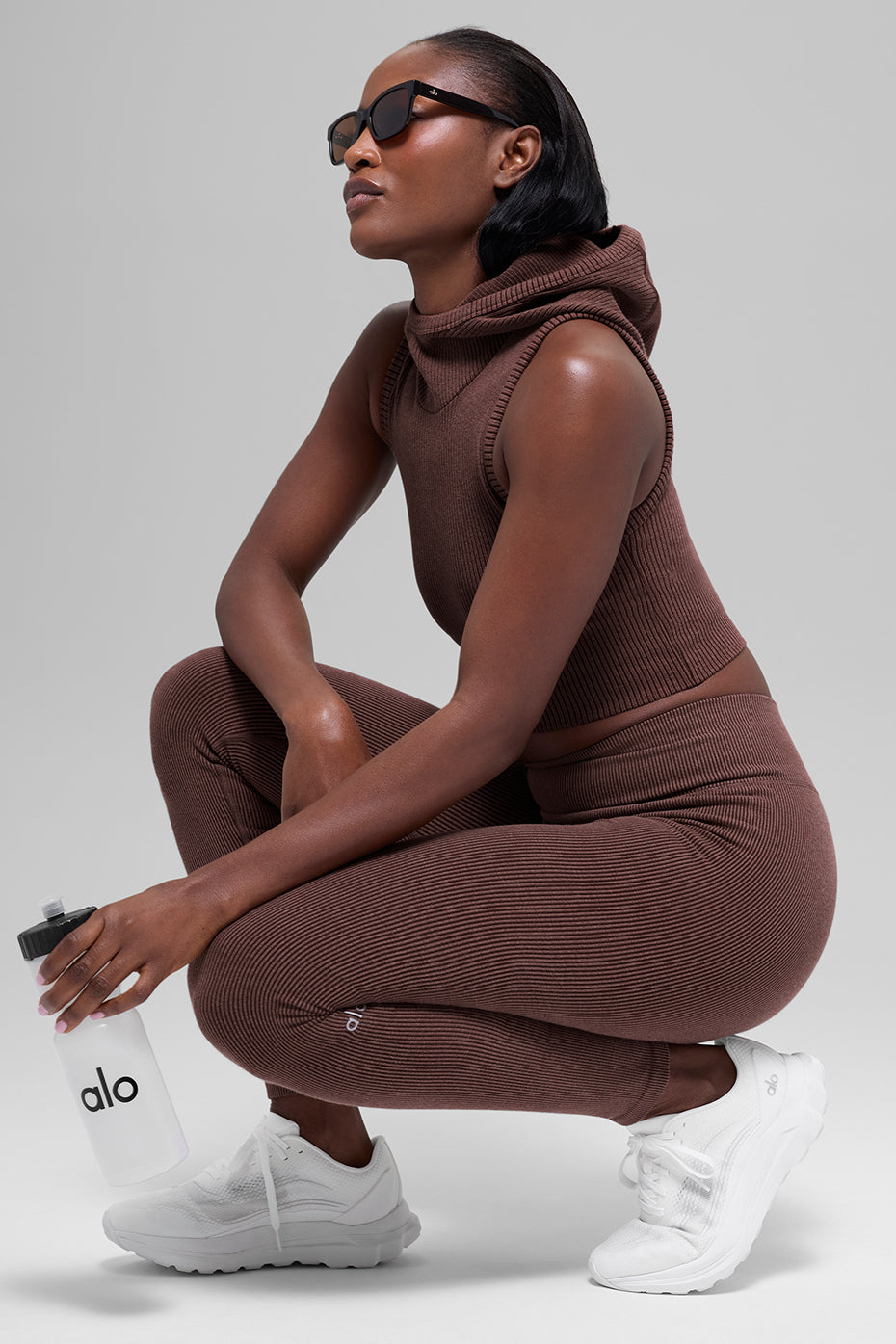 Seamless High-Waist Two Tone Rib Legging