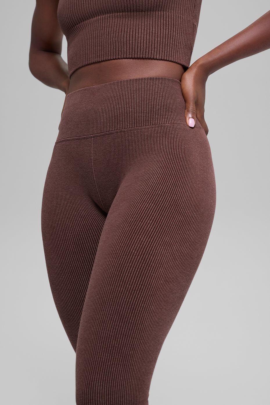 Seamless High-Waist Two Tone Rib Legging