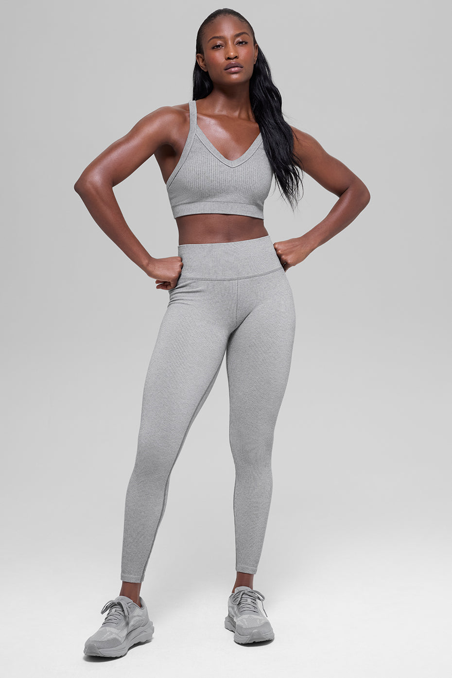 Seamless High-Waist Two Tone Rib Legging