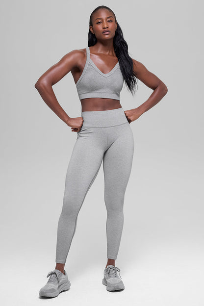 Seamless High-Waist Two Tone Rib Legging