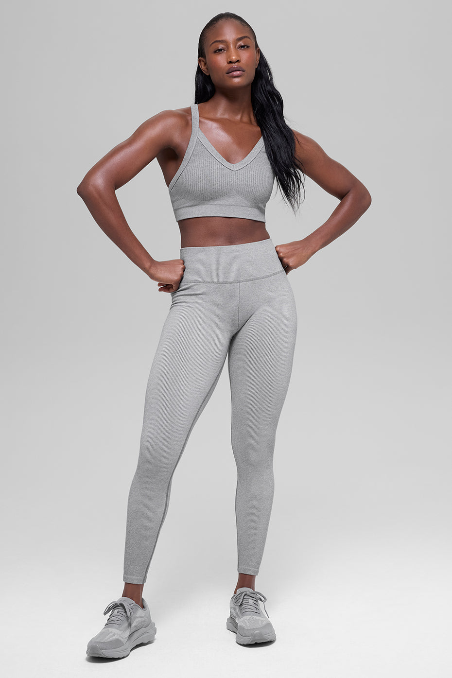 Seamless High-Waist Two Tone Rib Legging
