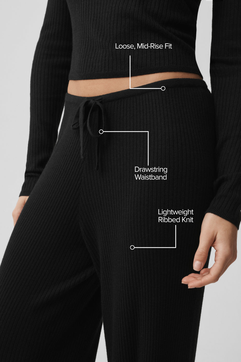 Sweater Knit Mid-Rise Unwind Wide Leg Pant
