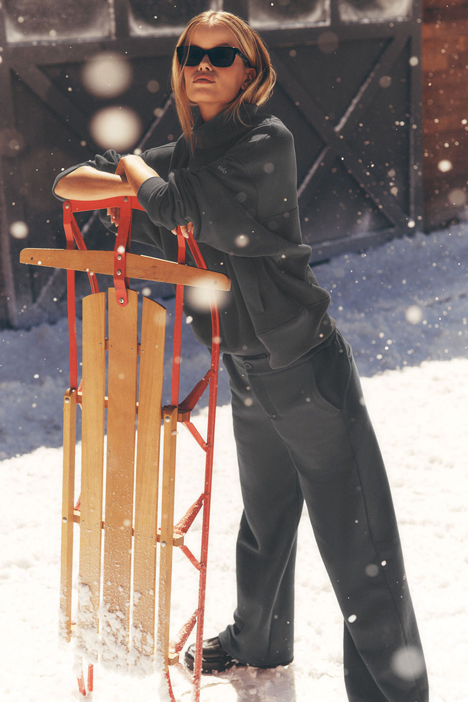 High-Waist Sweatpant Trouser