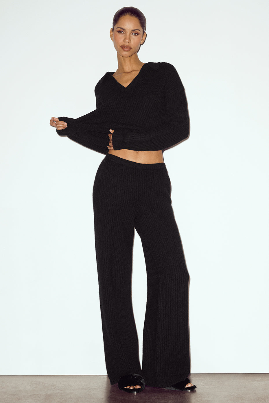 Cashmere High-Waist Northstar Straight Leg Pant