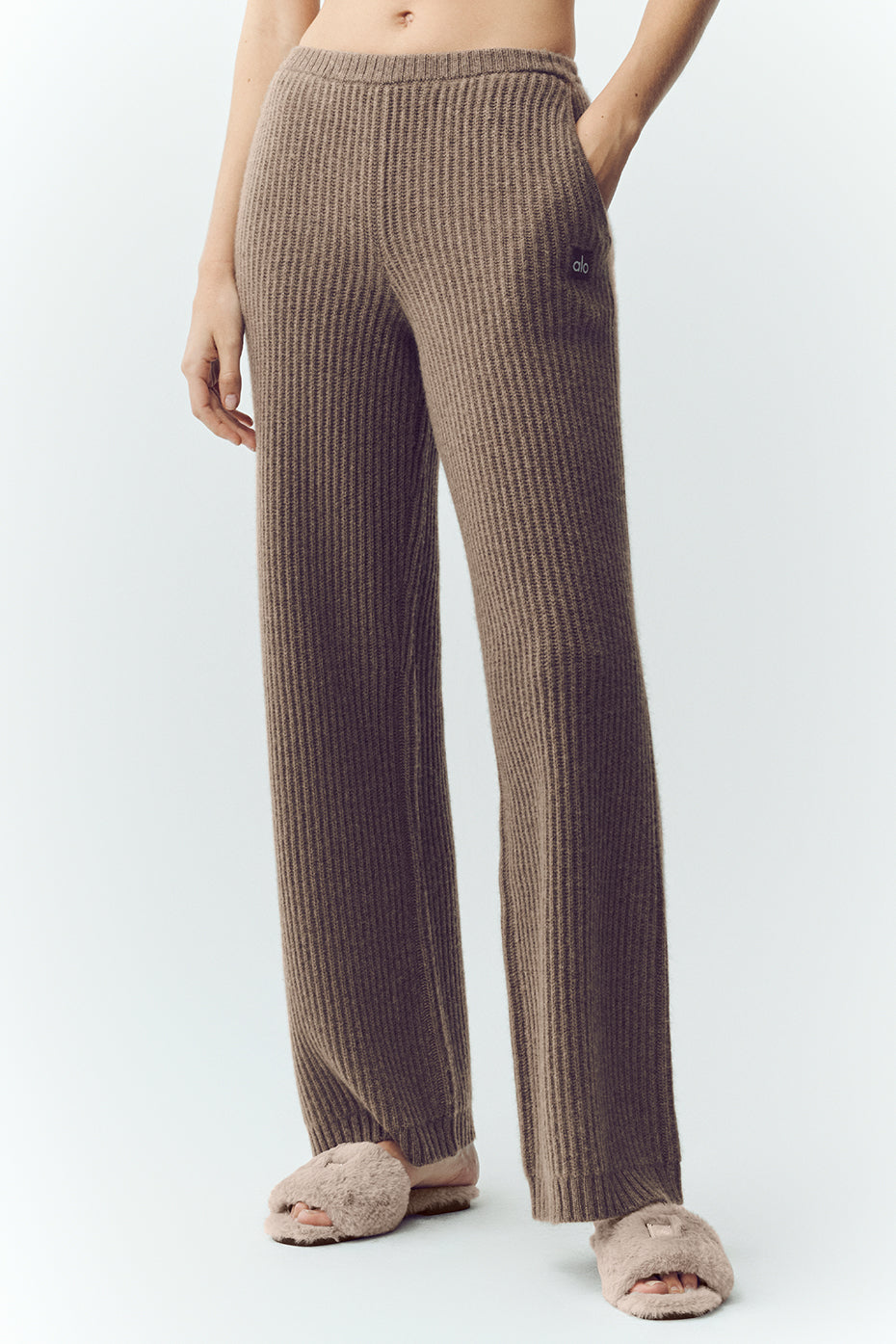 Cashmere High-Waist Northstar Straight Leg Pant