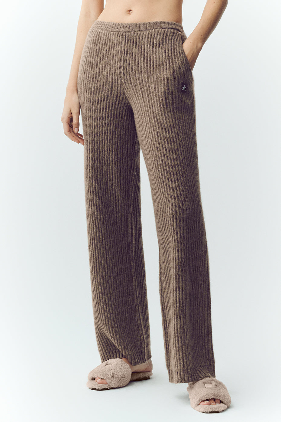 Cashmere High-Waist Northstar Straight Leg Pant