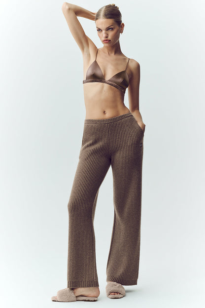 Cashmere High-Waist Northstar Straight Leg Pant