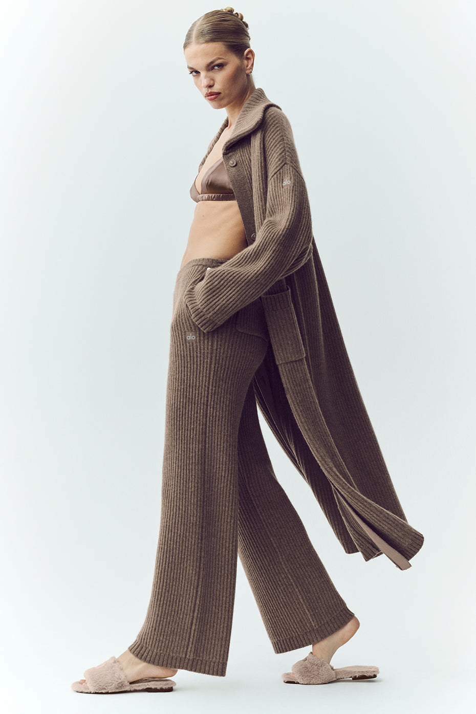 Cashmere High-Waist Northstar Straight Leg Pant