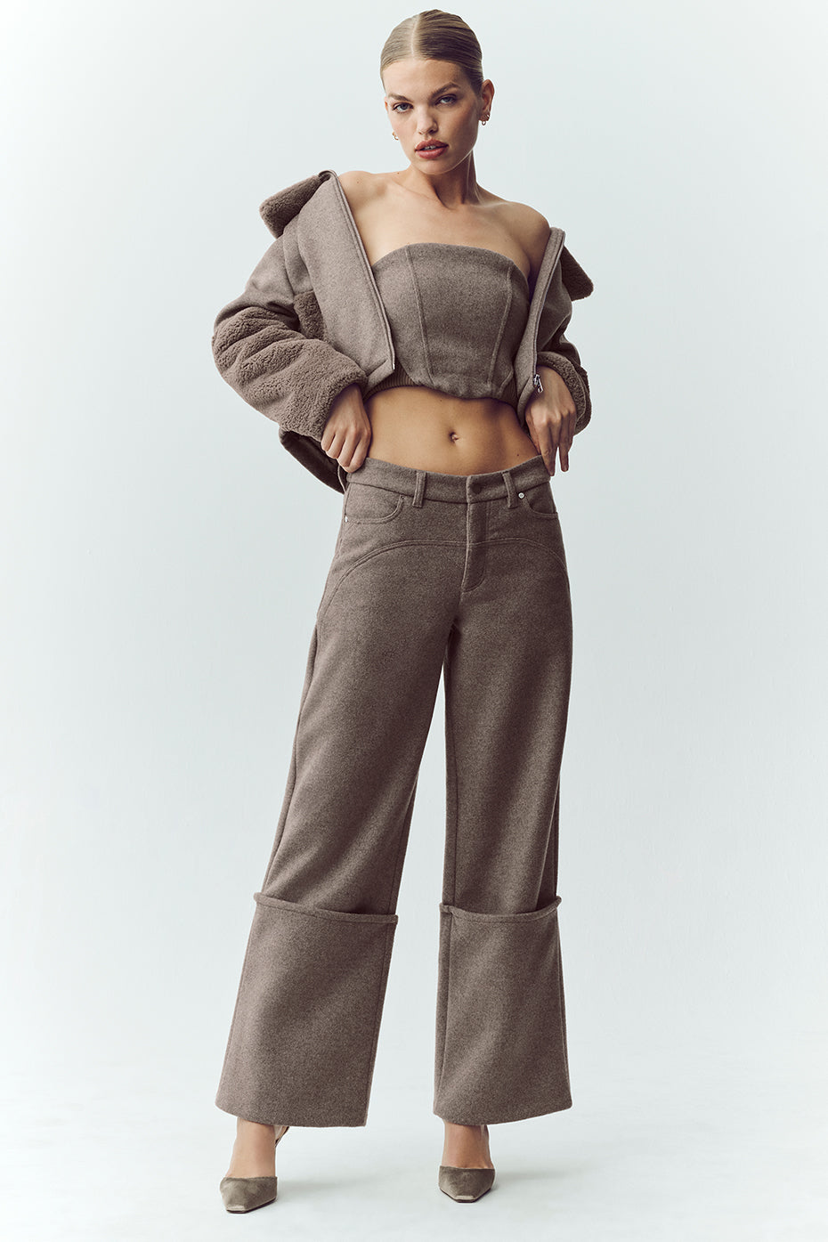 Wool Blend Nightcap Wide Leg Pant