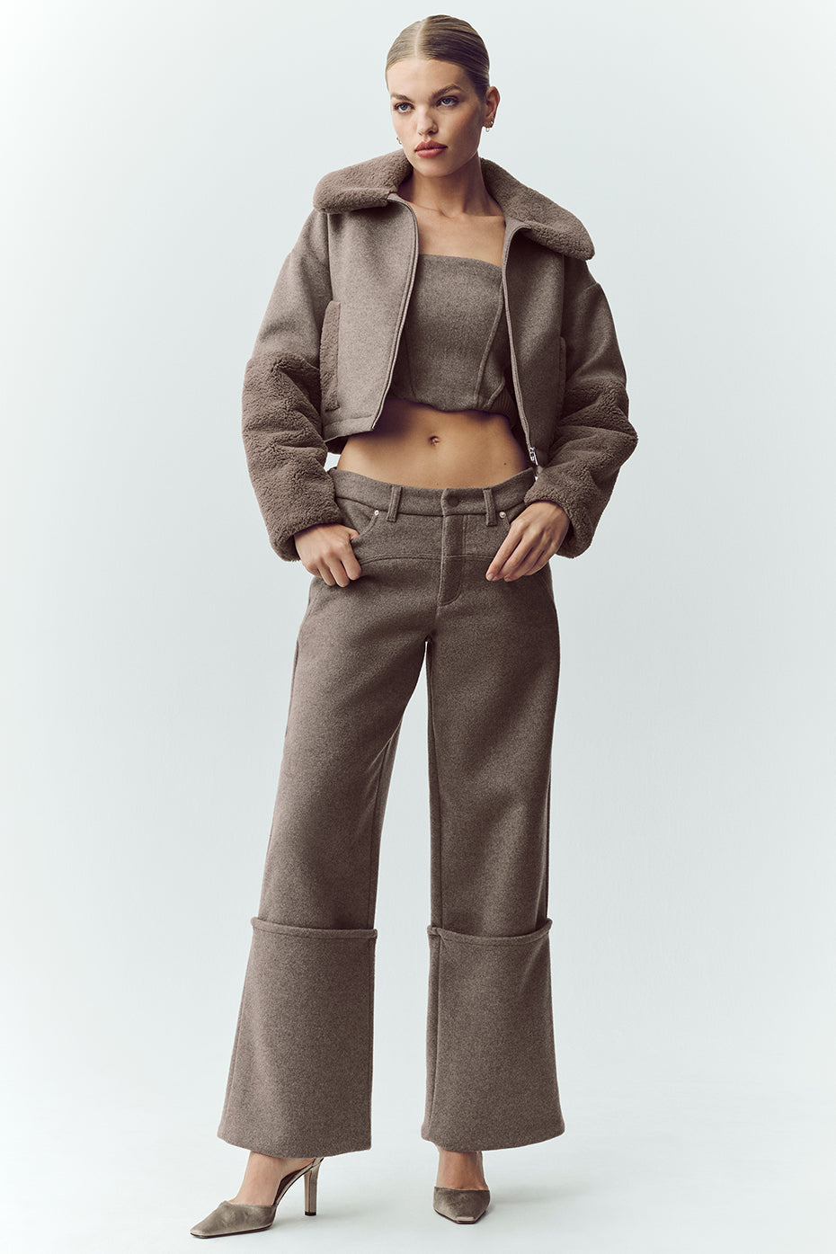Wool Blend Nightcap Wide Leg Pant