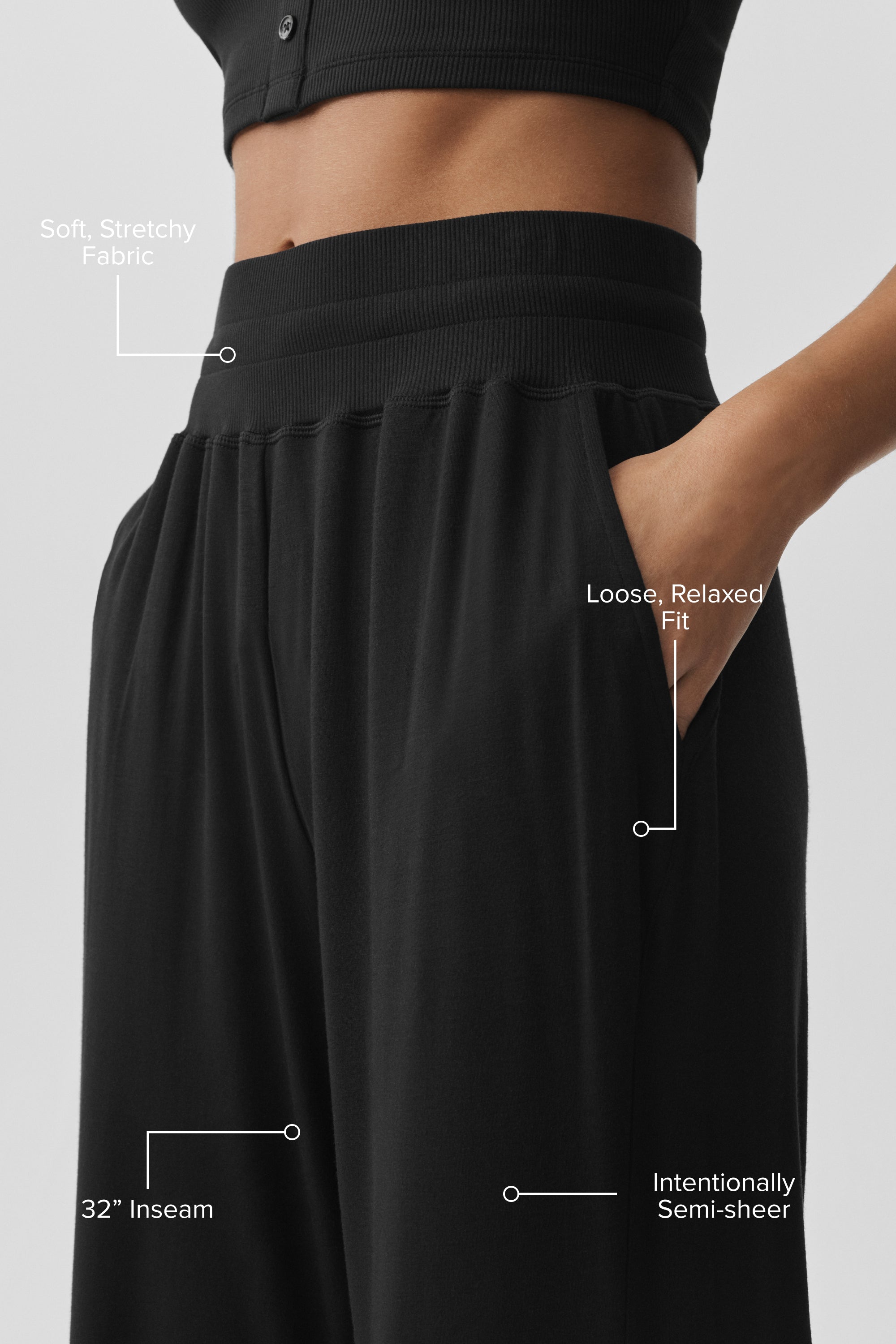 Semi-Sheer Delicate Lounge Flare Pant (Long)