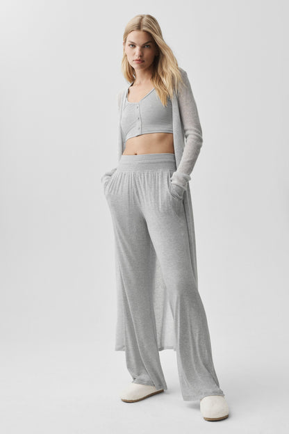 Semi-Sheer Delicate Lounge Flare Pant (Long)