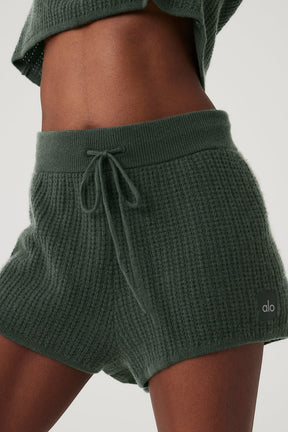 Cashmere High-Waist Plush Waffle Short