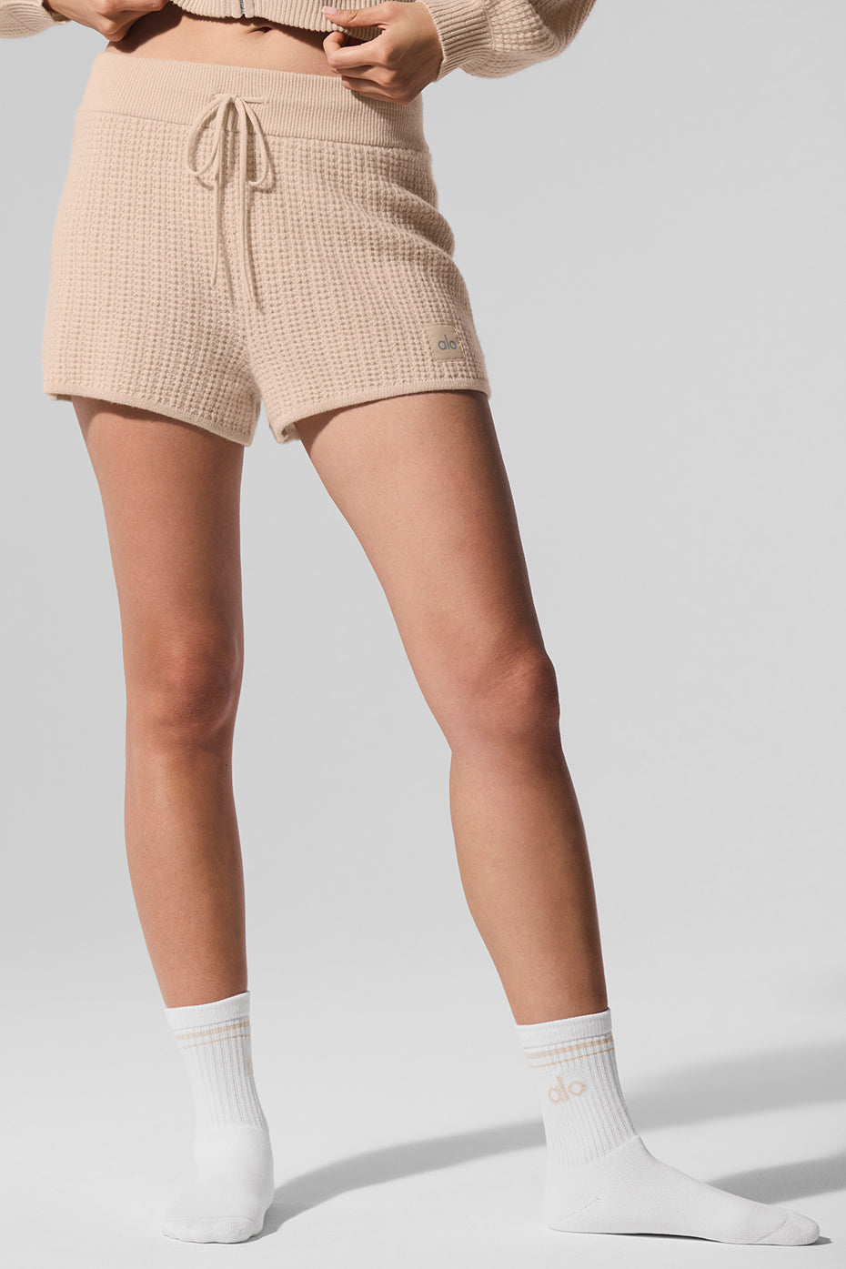 Cashmere High-Waist Plush Waffle Short