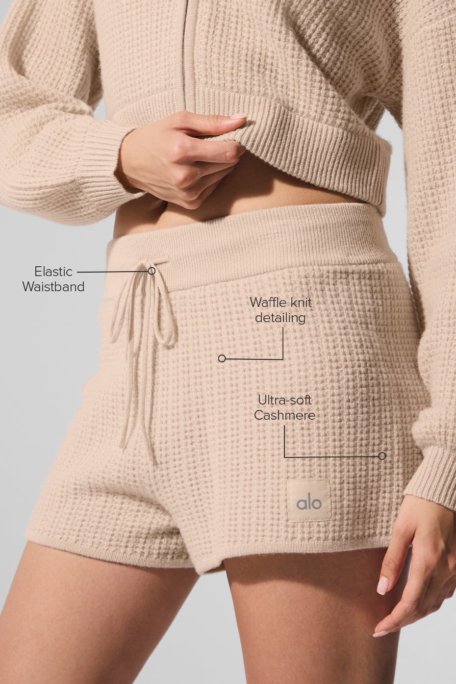 Cashmere High-Waist Plush Waffle Short