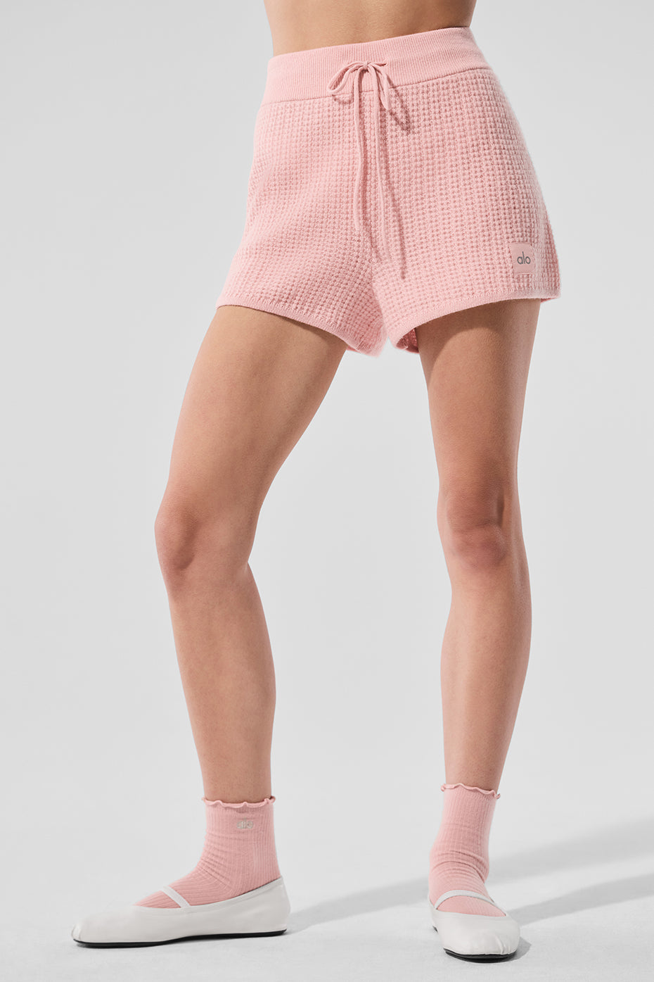Cashmere High-Waist Plush Waffle Short