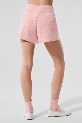 Cashmere High-Waist Plush Waffle Short