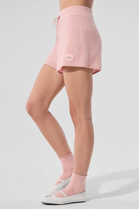Cashmere High-Waist Plush Waffle Short
