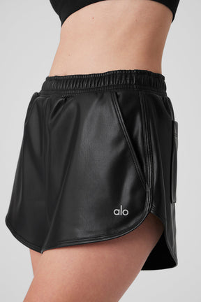 Faux Leather Power Hour Short