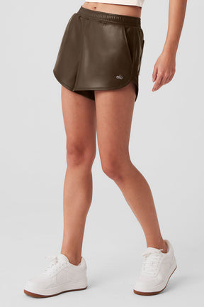 Faux Leather Power Hour Short