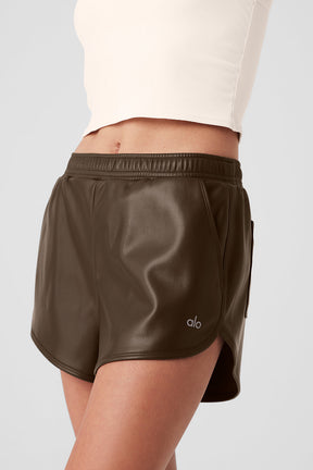 Faux Leather Power Hour Short