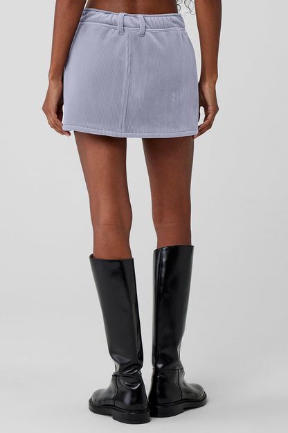 Ribbed Velour Baller Mini Skirt