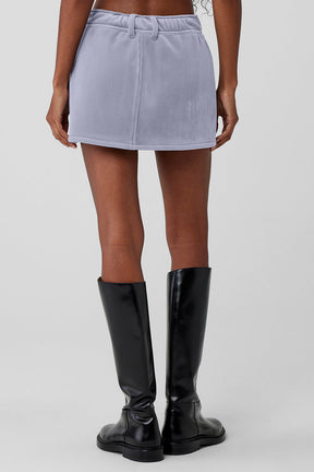 Ribbed Velour Baller Mini Skirt