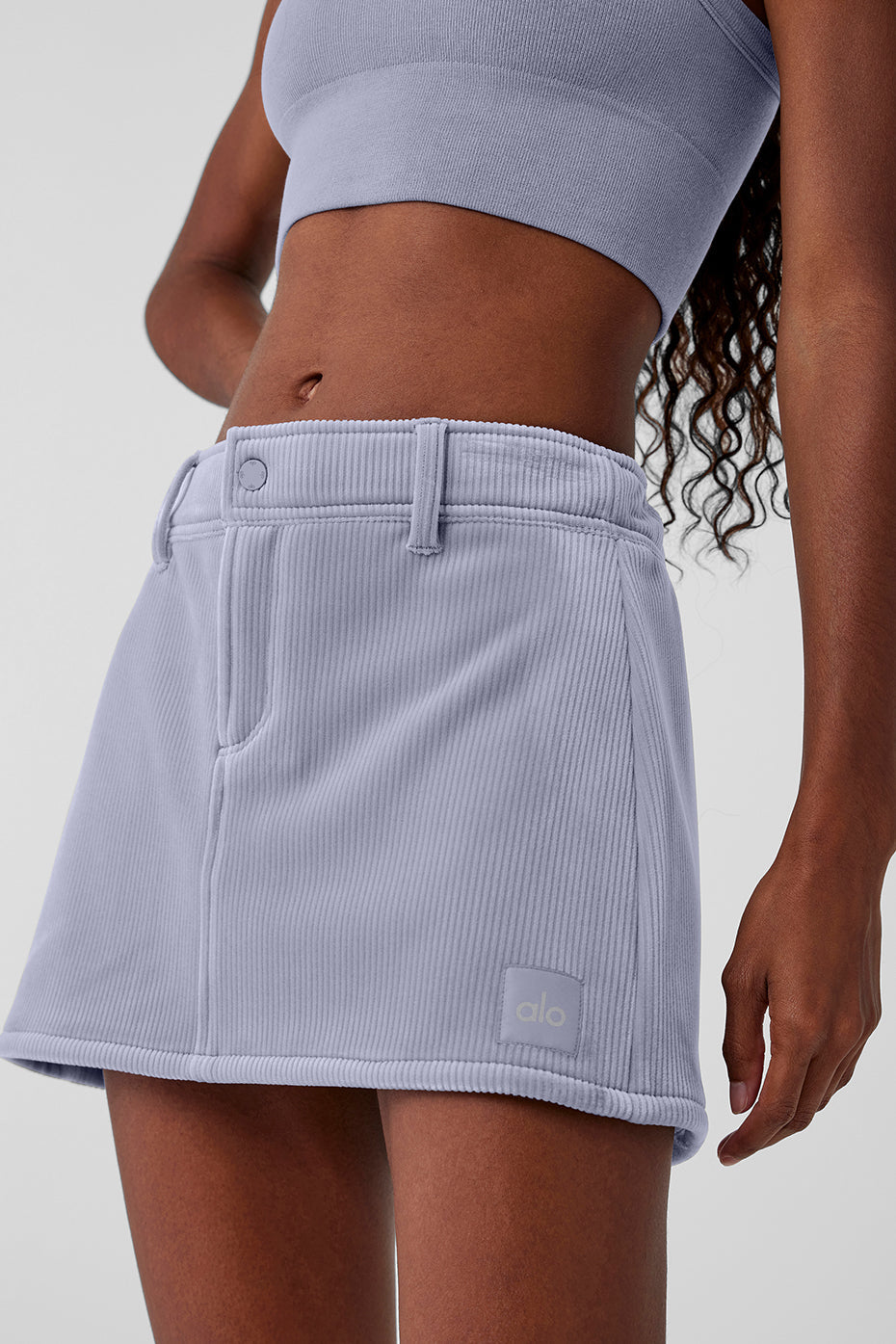 Ribbed Velour Baller Mini Skirt