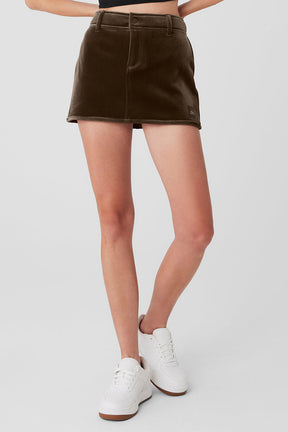 Ribbed Velour Baller Mini Skirt