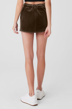 Ribbed Velour Baller Mini Skirt