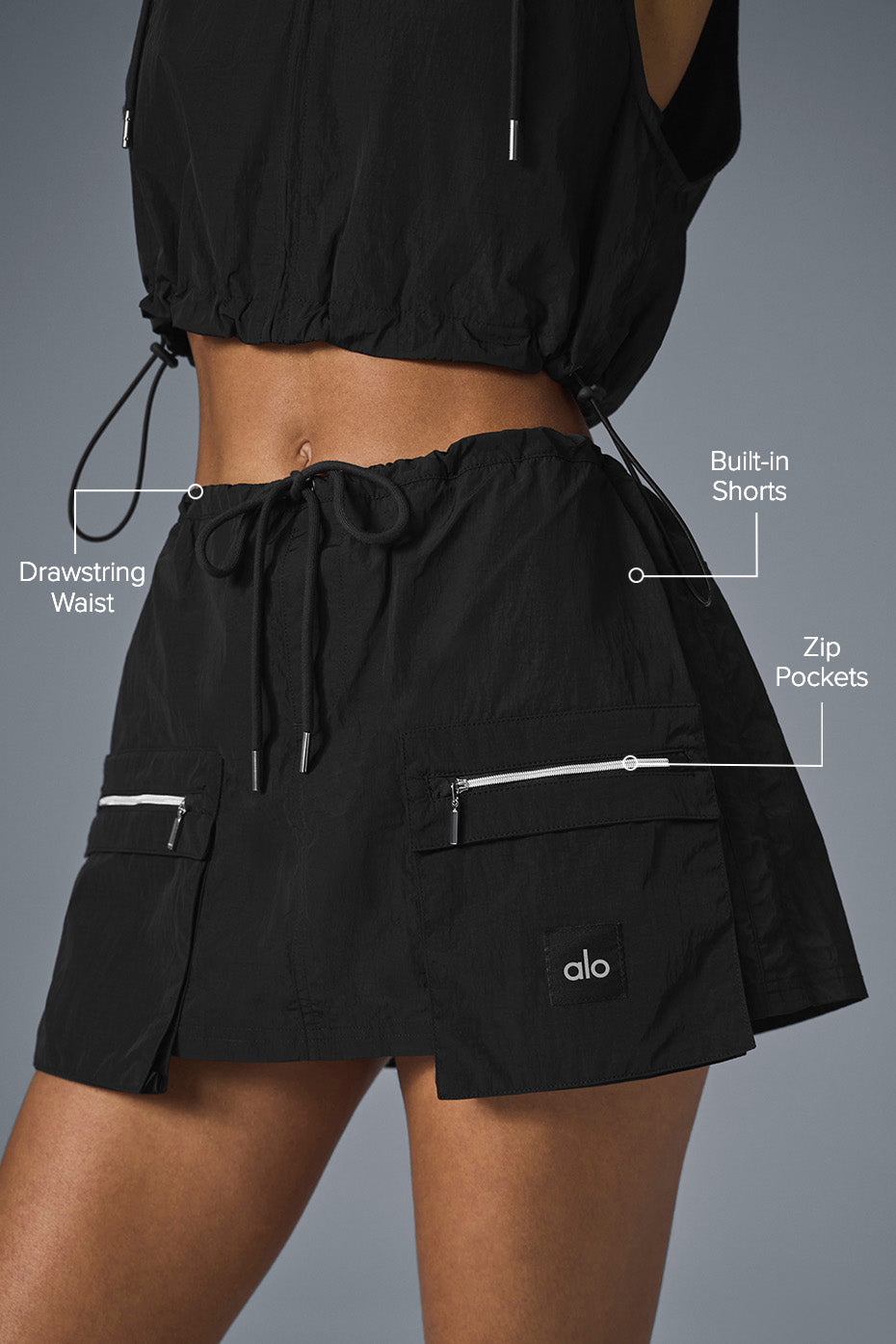 Crinkle Surplus Mini Skirt