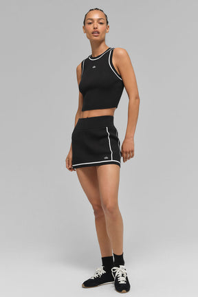 Ribbed Sweater Knit Highline Mini Skirt