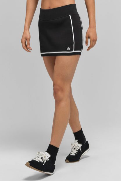 Ribbed Sweater Knit Highline Mini Skirt