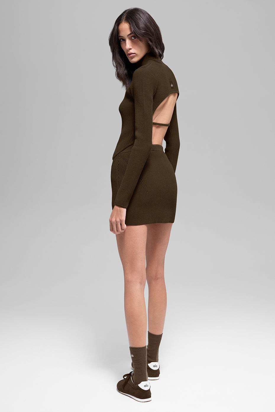 Denim Knit High-Waist Skirt