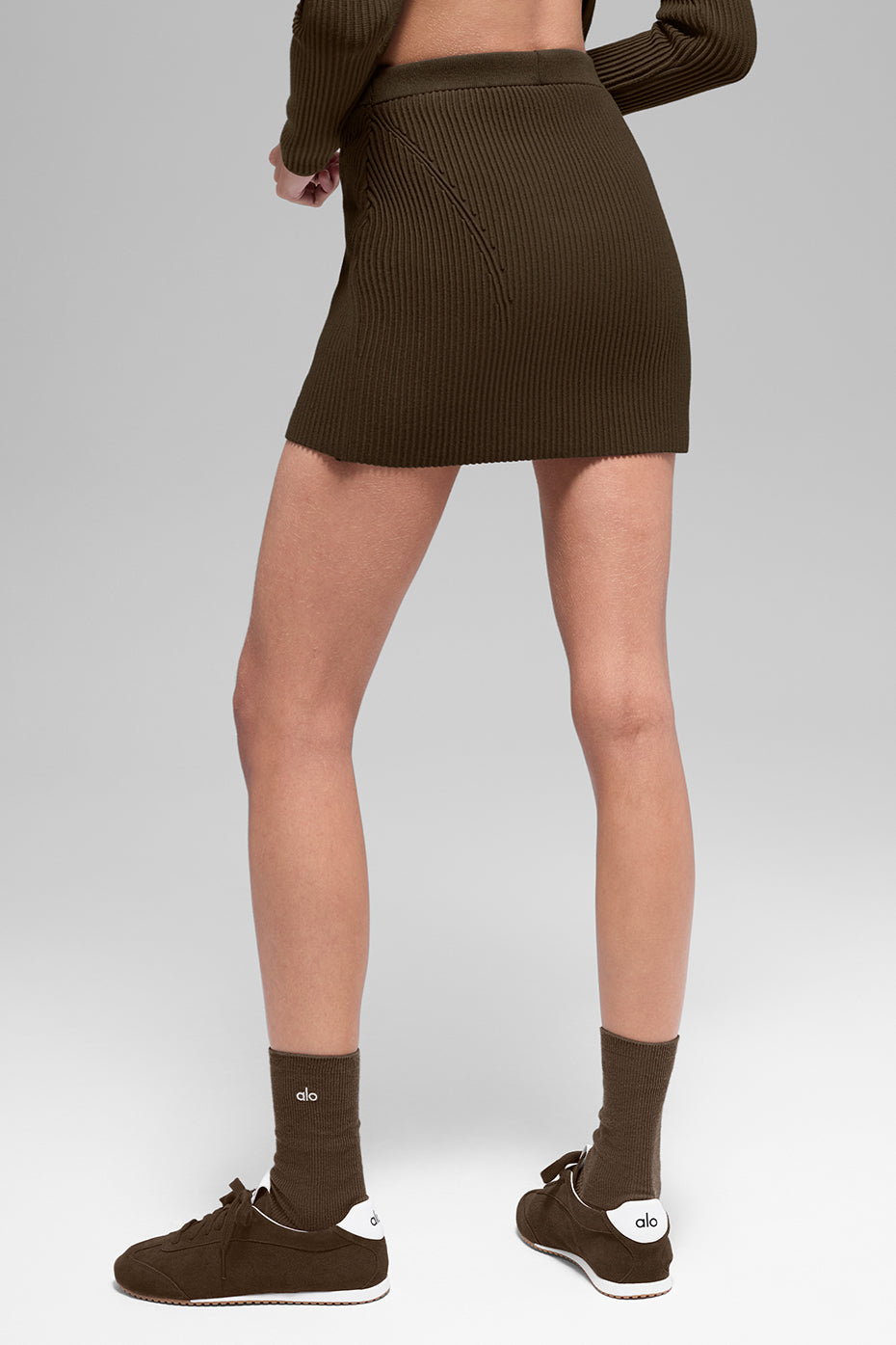 Denim Knit High-Waist Skirt