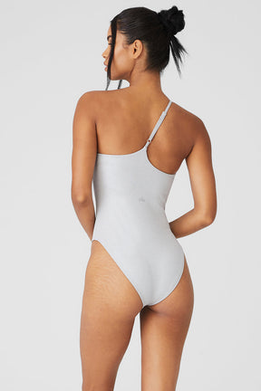Alosoft Ribbed Shimmer Plie Bodysuit