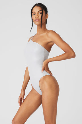 Alosoft Ribbed Shimmer Plie Bodysuit