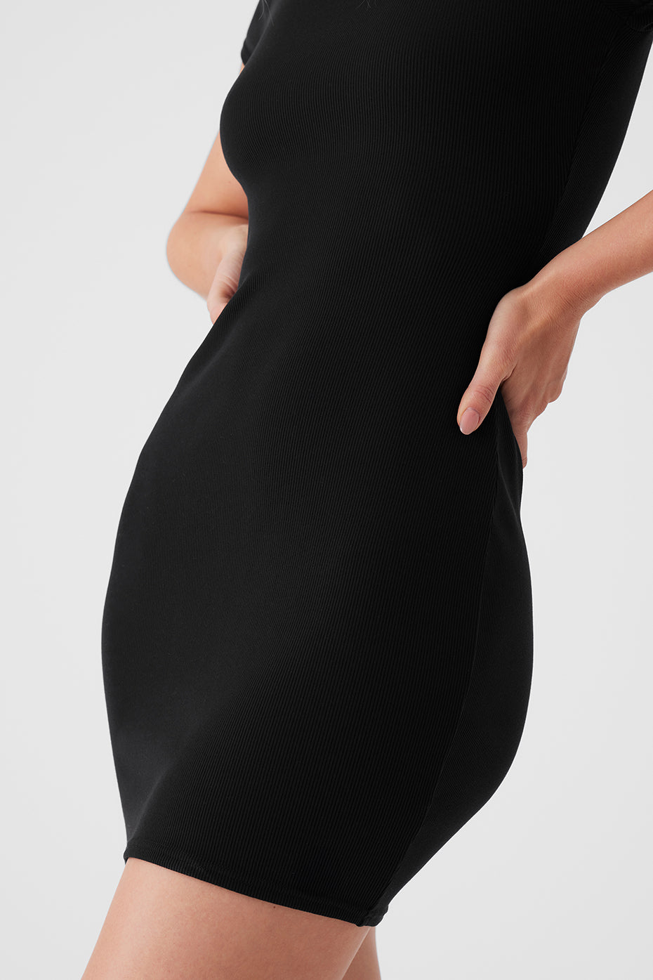 Goddess Ribbed Short Sleeve Dress