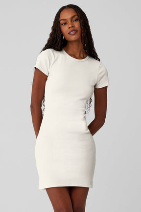 Goddess Ribbed Short Sleeve Dress