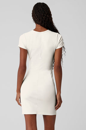 Goddess Ribbed Short Sleeve Dress
