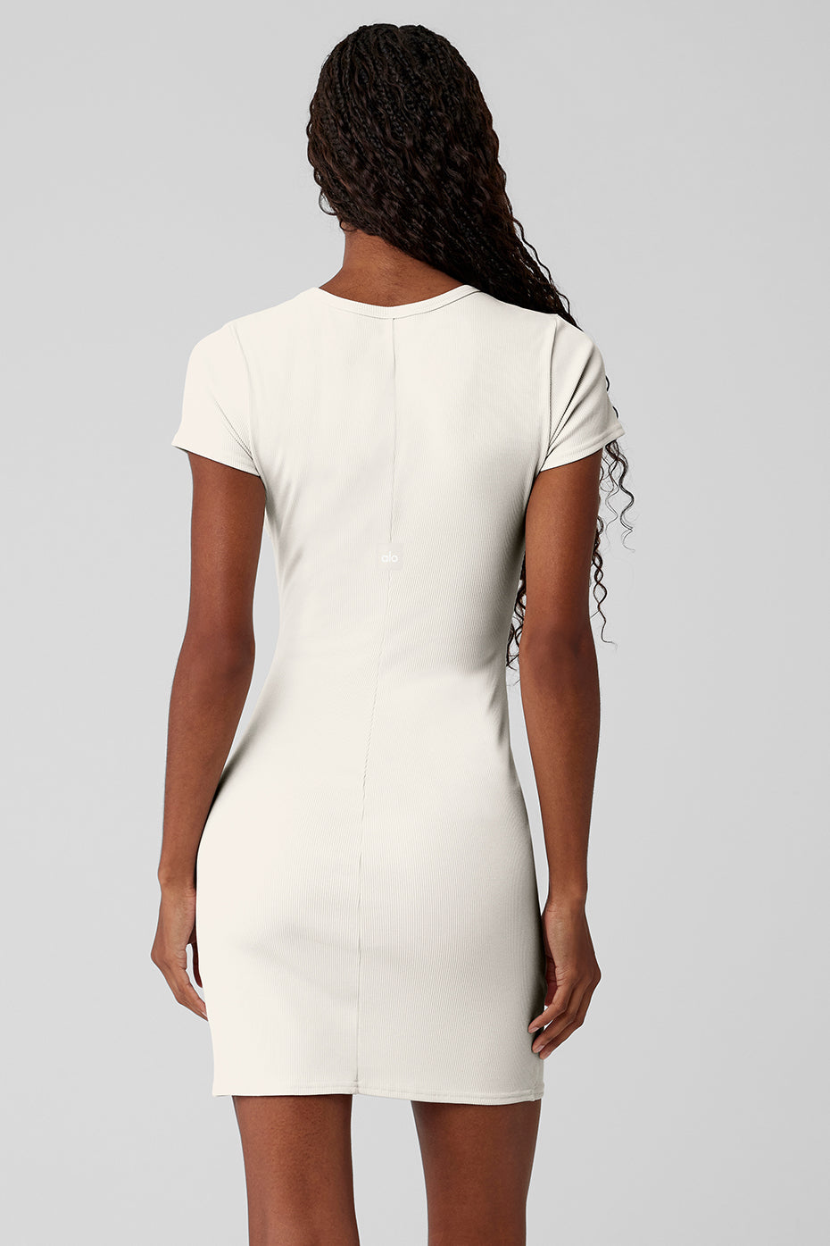 Goddess Ribbed Short Sleeve Dress