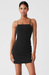 Goddess Ribbed Spaghetti Strap Dress